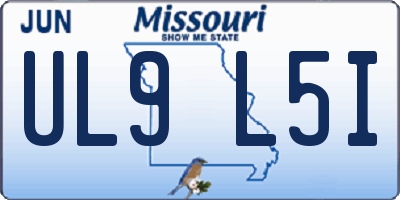 MO license plate UL9L5I