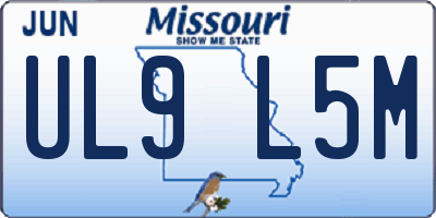 MO license plate UL9L5M