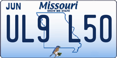 MO license plate UL9L5O