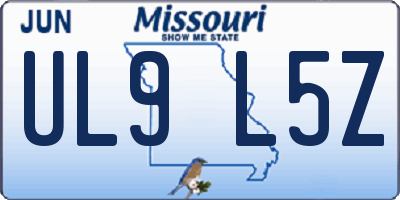 MO license plate UL9L5Z