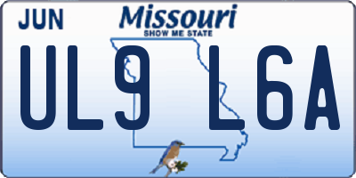 MO license plate UL9L6A