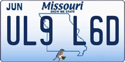 MO license plate UL9L6D