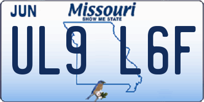 MO license plate UL9L6F