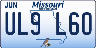 MO license plate UL9L6O