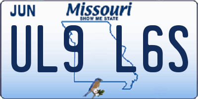 MO license plate UL9L6S