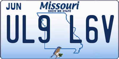 MO license plate UL9L6V