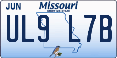 MO license plate UL9L7B