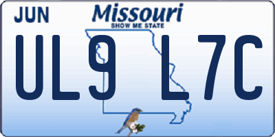 MO license plate UL9L7C