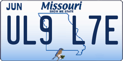MO license plate UL9L7E
