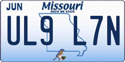 MO license plate UL9L7N