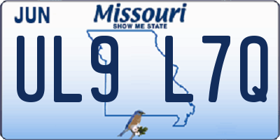 MO license plate UL9L7Q