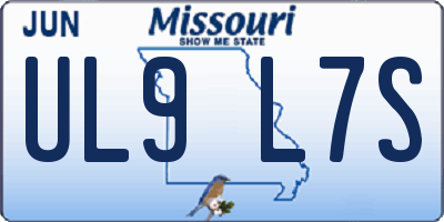 MO license plate UL9L7S