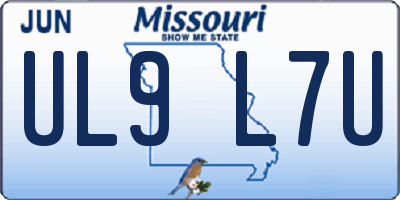 MO license plate UL9L7U