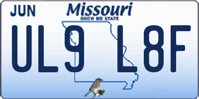 MO license plate UL9L8F