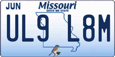 MO license plate UL9L8M