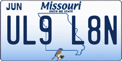 MO license plate UL9L8N