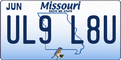 MO license plate UL9L8U