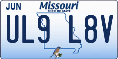 MO license plate UL9L8V