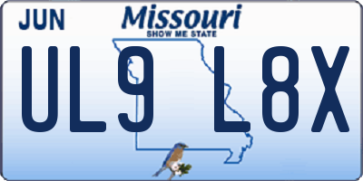 MO license plate UL9L8X