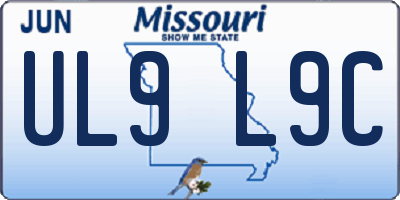 MO license plate UL9L9C