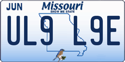 MO license plate UL9L9E
