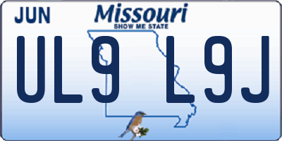 MO license plate UL9L9J