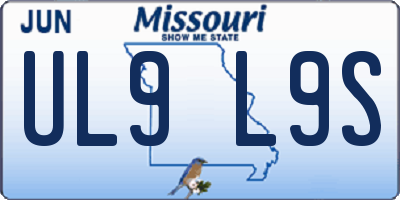 MO license plate UL9L9S