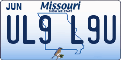 MO license plate UL9L9U