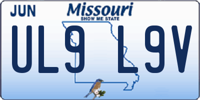 MO license plate UL9L9V