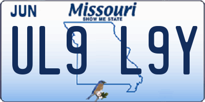 MO license plate UL9L9Y