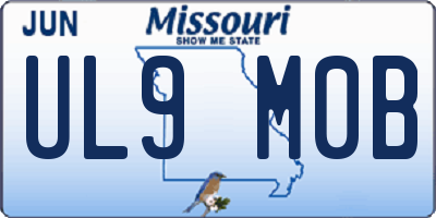 MO license plate UL9M0B