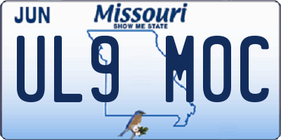 MO license plate UL9M0C