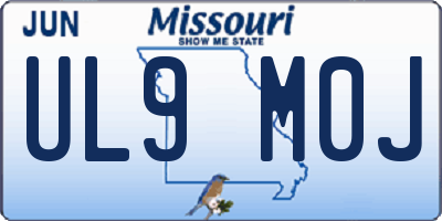 MO license plate UL9M0J