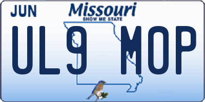 MO license plate UL9M0P