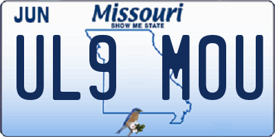 MO license plate UL9M0U