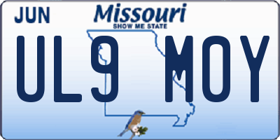 MO license plate UL9M0Y