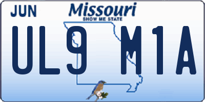 MO license plate UL9M1A