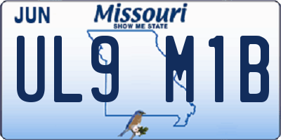 MO license plate UL9M1B