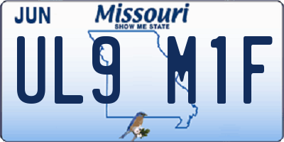 MO license plate UL9M1F