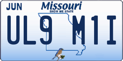 MO license plate UL9M1I