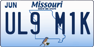 MO license plate UL9M1K