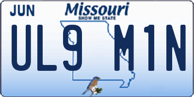 MO license plate UL9M1N