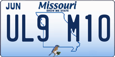 MO license plate UL9M1O