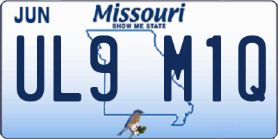 MO license plate UL9M1Q