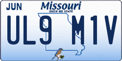 MO license plate UL9M1V