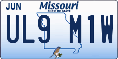 MO license plate UL9M1W