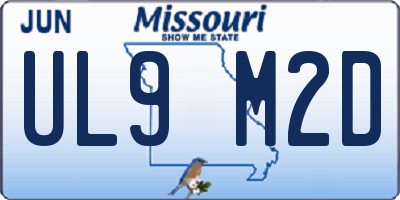 MO license plate UL9M2D