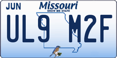 MO license plate UL9M2F
