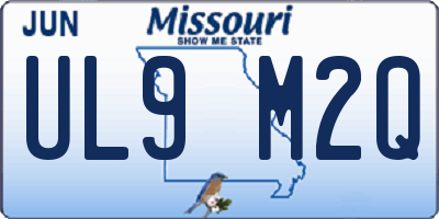 MO license plate UL9M2Q