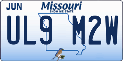 MO license plate UL9M2W